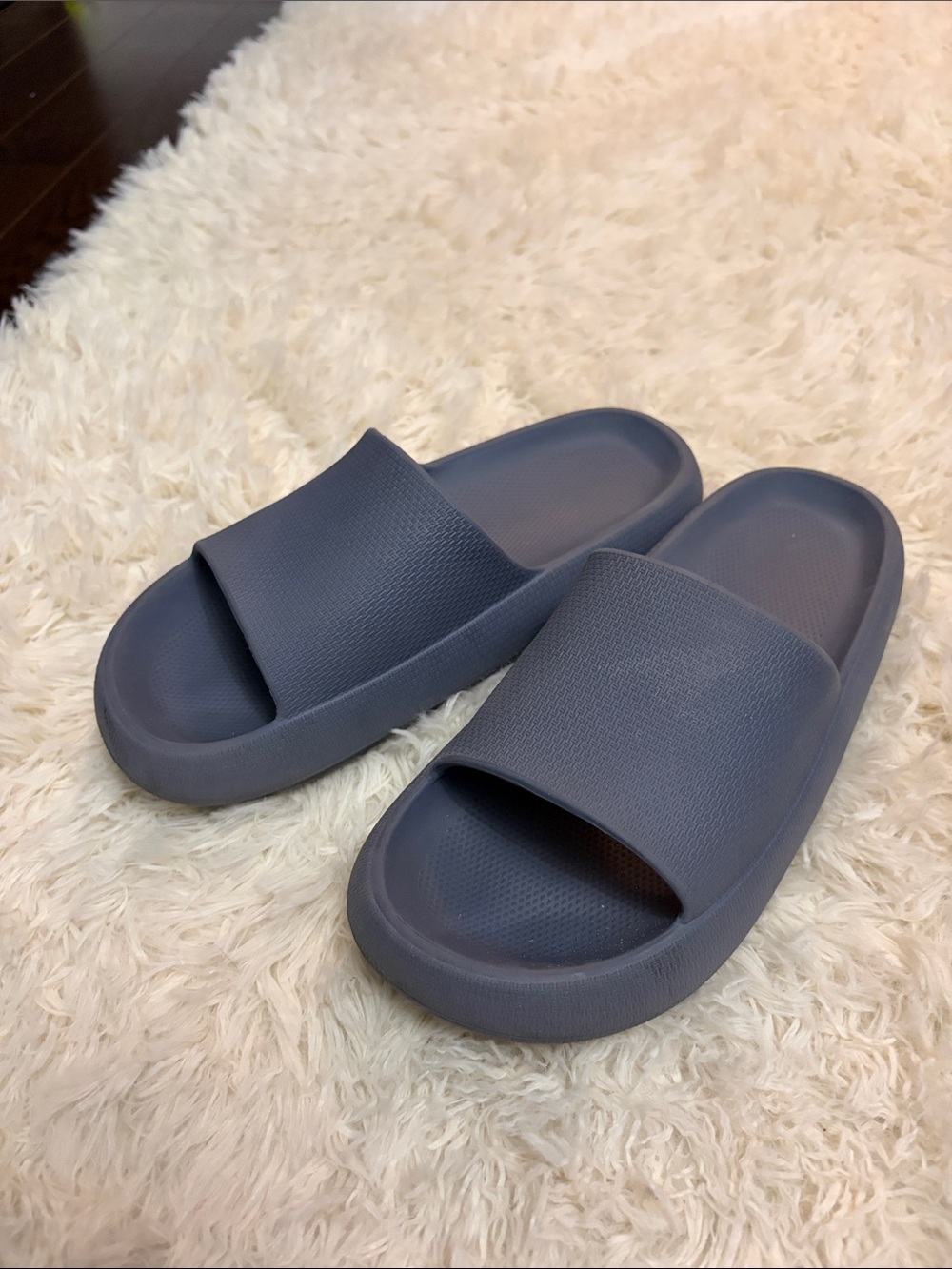 Slide Sandals in Slate Blue - Casual Comfort